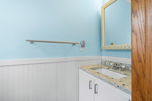 1416 21st Ave S, Wisconsin Rapids, WI 54495 - bathroom with wainscoting and vanity