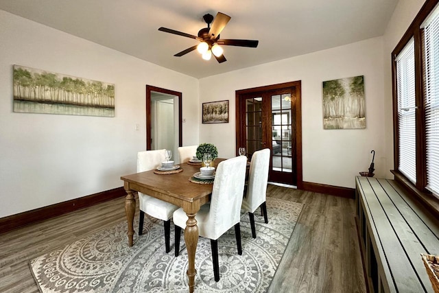 4416 75th St, Kenosha, WI 53142 - dining room featuring baseboards, wood finished floors, and plenty of natural light