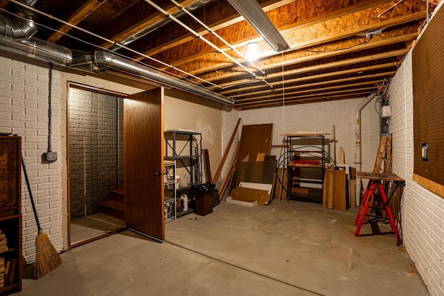 N100W14330 Sunburst Trl, Germantown, WI 53022 - unfinished below grade area with brick wall