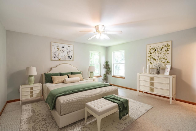 N100W14330 Sunburst Trl, Germantown, WI 53022 - bedroom featuring baseboards, carpet, and ceiling fan