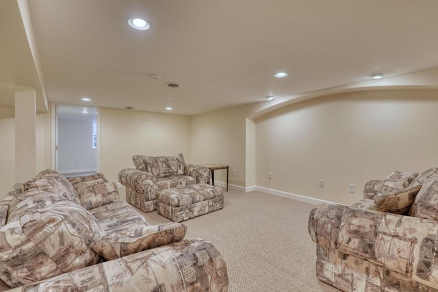 167 Po St, West Bend, WI 53090 - living room featuring recessed lighting and carpet flooring