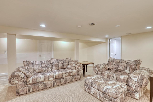 167 Po St, West Bend, WI 53090 - carpeted living area featuring recessed lighting