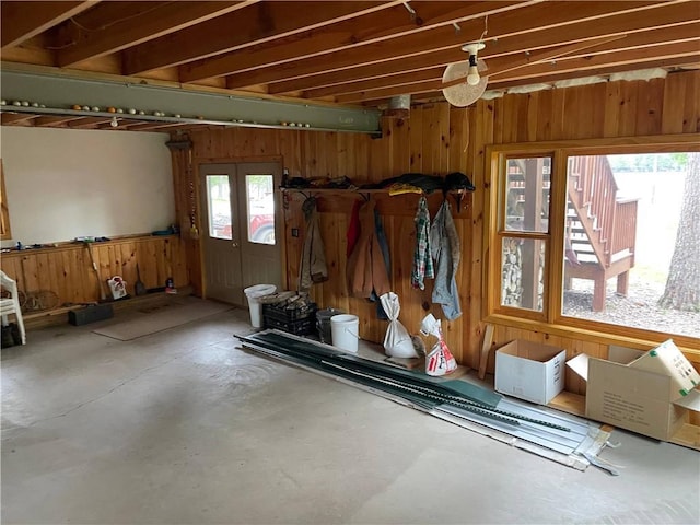 23165 Joy Villa Rd Unit 6, Glidden, WI 54527 - living room with concrete flooring and wooden walls