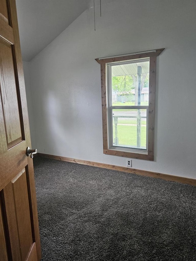 301 Superior St, Boscobel, WI 53805 - carpeted empty room with vaulted ceiling and baseboards