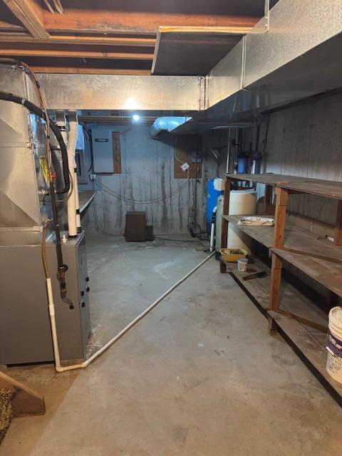 W6782 Marine Dr, Markesan, WI 53946 - unfinished below grade area with heating unit and electric panel