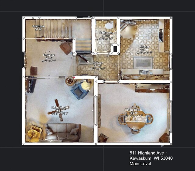 611 Highland Ave, Kewaskum, WI 53040 - floor plan / room layout