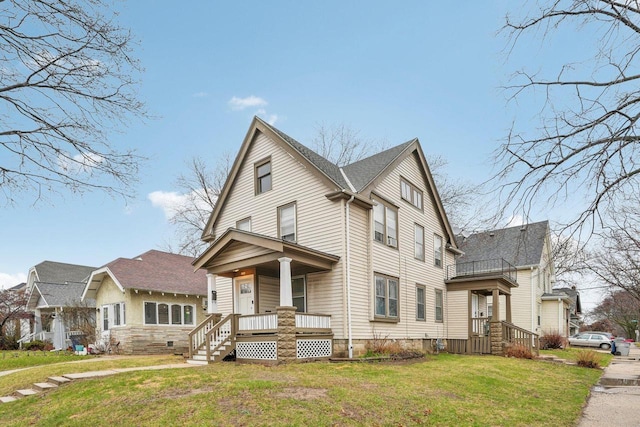 2202 N 55th St, Milwaukee, WI 53208 - view of front facade featuring a front yard and covered porch