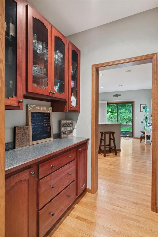 405 August Hills Dr, La Crescent, MN 55947 - bar with light wood finished floors