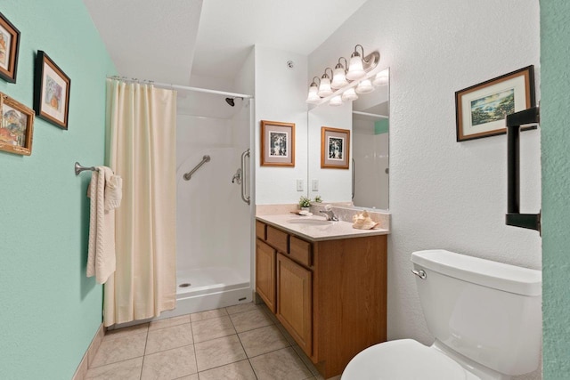 50 Hemlock St Unit 4, Sauk City, WI 53583 - bathroom featuring vanity, tile patterned flooring, toilet, and a shower with shower curtain