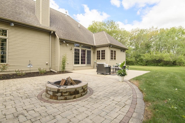 W360S9910 Markham Rd, Eagle, WI 53119 - view of patio featuring a fire pit