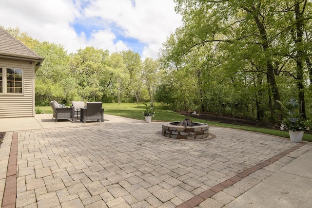 W360S9910 Markham Rd, Eagle, WI 53119 - view of patio with an outdoor fire pit