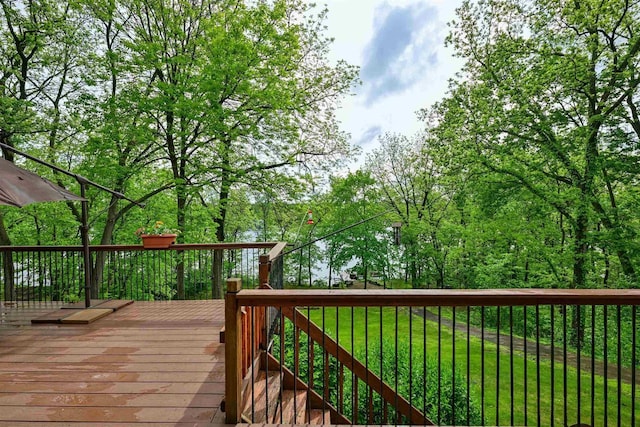2511 S Natures Ridge Rd, Beloit, WI 53511 - wooden deck featuring a yard
