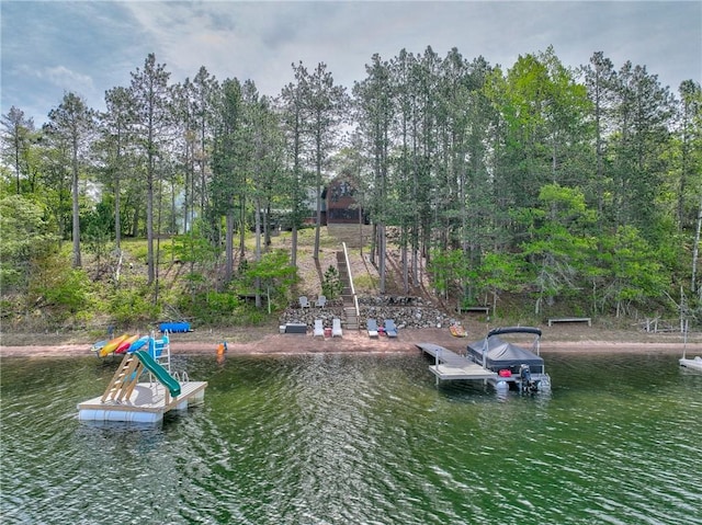 3844 State Road 77, Danbury, WI 54830 - dock area featuring a water view and view of wooded area