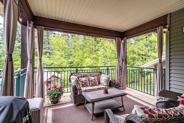 441 Clara Ave Unit 115, Wisconsin Dells, WI 53965 - balcony featuring a forest view