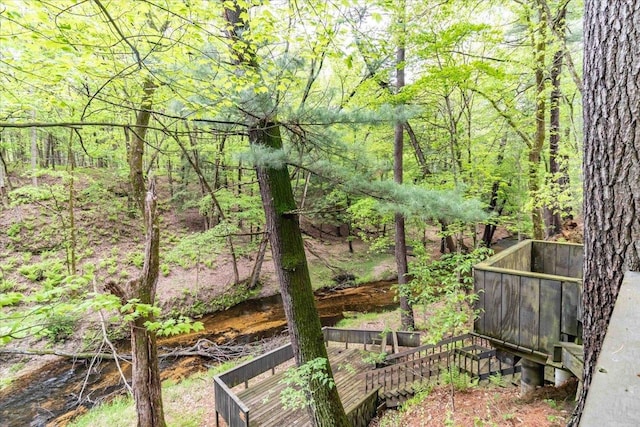 441 Clara Ave Unit 115, Wisconsin Dells, WI 53965 - view of yard featuring a deck and a view of trees