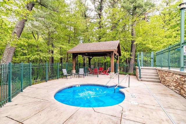 441 Clara Ave Unit 115, Wisconsin Dells, WI 53965 - view of pool featuring a gazebo and a patio