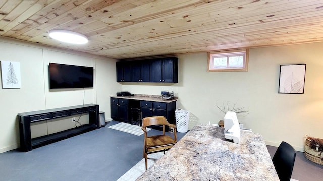 610 Fox Ridge Ct, Nekoosa, WI 54457 - dining area featuring wooden ceiling and concrete flooring