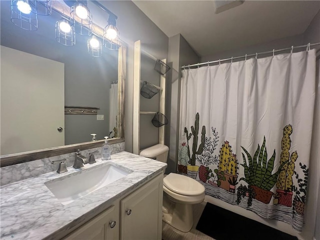 N2673 464th St, Menomonie, WI 54751 - bathroom with vanity, toilet, and a shower with curtain