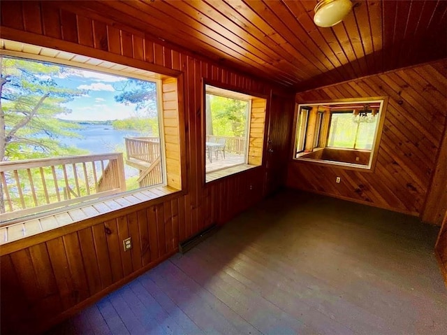 W6974 Bankers Dr, Minong, WI 54859 - unfurnished sunroom featuring a water view