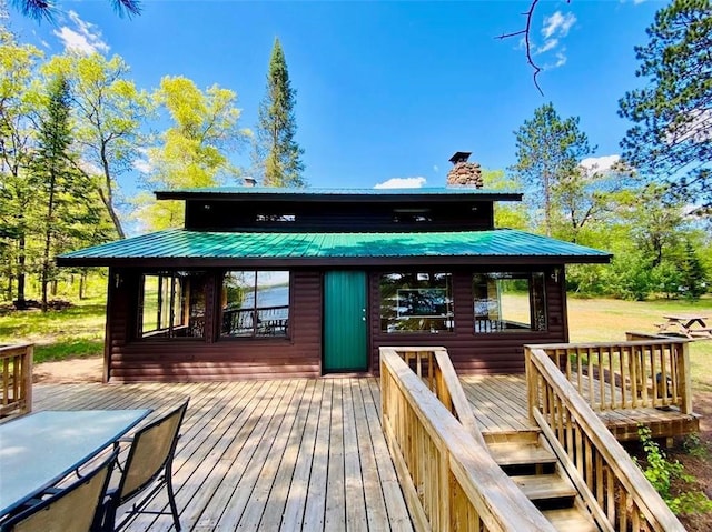 W6974 Bankers Dr, Minong, WI 54859 - view of wooden terrace