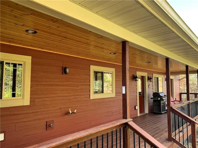 4315 Hector Dam Rd, Shell Lake, WI 54871 - wooden porch featuring grilling area
