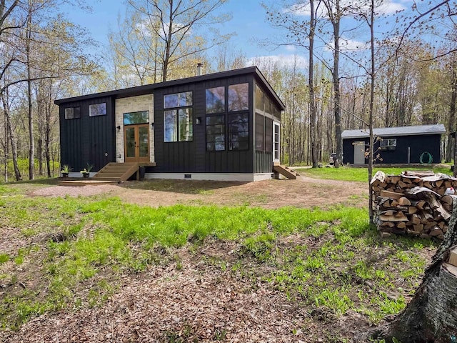2270 N Shore Rd, La Pointe, WI 54806 - view of outdoor structure featuring french doors