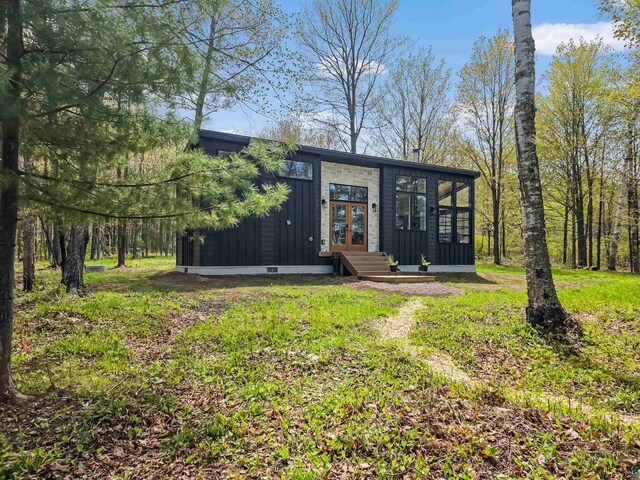 2270 N Shore Rd, La Pointe, WI 54806 - view of outdoor structure featuring french doors
