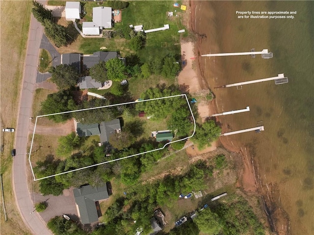 630 W Lake Dr, Shell Lake, WI 54871 - aerial overview of property's location with property parcel outlined