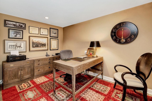 845 Lake Rd Unit D, Brookfield, WI 53005 - office area with baseboards and recessed lighting