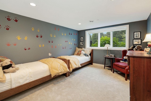 845 Lake Rd Unit D, Brookfield, WI 53005 - bedroom featuring light colored carpet, recessed lighting, and baseboards