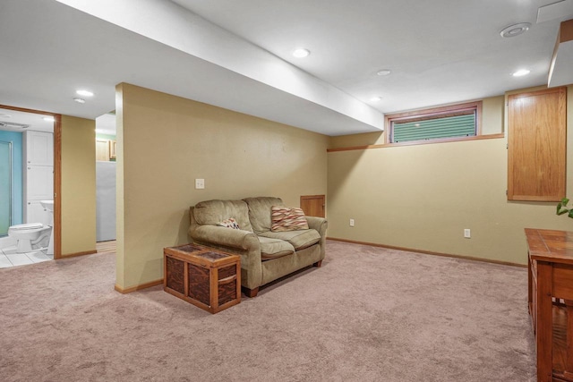 517 Brule Pkwy, Deforest, WI 53532 - sitting room with carpet flooring, baseboards, and recessed lighting