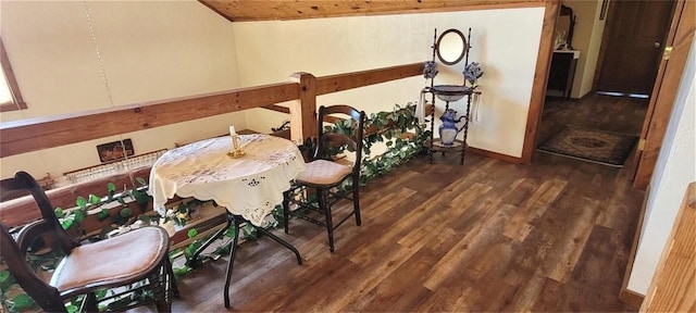 W6887 Two Mile Rd, Porterfield, WI 54159 - dining area with wood finished floors and baseboards