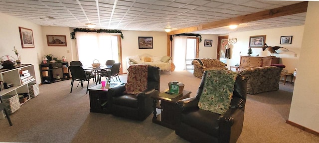 W6887 Two Mile Rd, Porterfield, WI 54159 - living room with carpet floors and baseboards