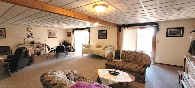 W6887 Two Mile Rd, Porterfield, WI 54159 - living room featuring carpet floors and baseboards