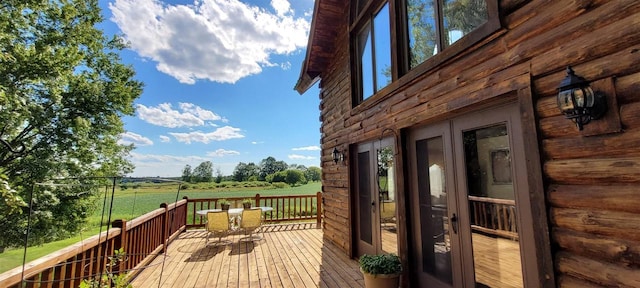 W6887 Two Mile Rd, Porterfield, WI 54159 - wooden deck featuring a view of rural / pastoral area