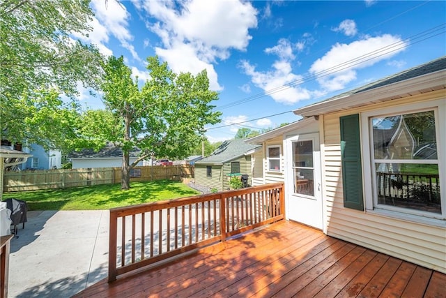 14 Chippewa St, Chippewa Falls, WI 54729 - wooden deck with a patio area