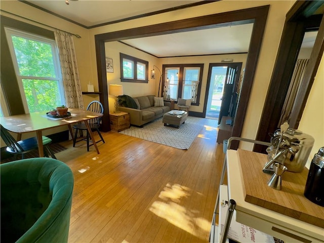 1515 Lyndale Ave, Eau Claire, WI 54701 - living area with light wood finished floors and ornamental molding