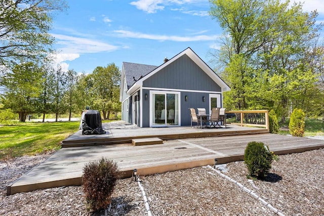 8606 State Highway 57, Baileys Harbor, WI 54202 - back of property featuring outdoor dining space and a deck