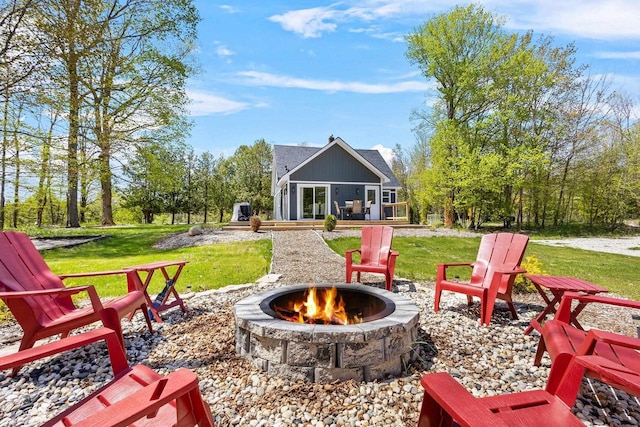 8606 State Highway 57, Baileys Harbor, WI 54202 - view of patio / terrace featuring a fire pit