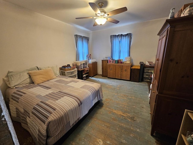 201 Center St, Elroy, WI 53929 - bedroom featuring hardwood / wood-style flooring and ceiling fan