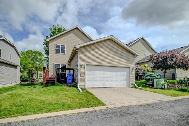 9305 Briar Haven Dr, Verona, WI 53593 - traditional home with a front lawn, driveway, a deck, and a garage