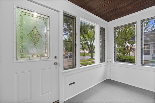 3046 N 57th St, Milwaukee, WI 53210 - unfurnished sunroom with wooden ceiling