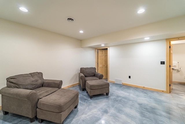 N11594 Woodland Dr, Tomahawk, WI 54487 - sitting room with baseboards, finished concrete floors, and recessed lighting