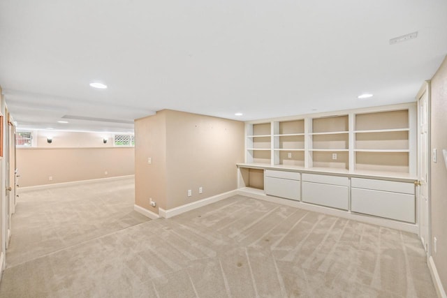 1333 N 120th St, Wauwatosa, WI 53226 - below grade area featuring light carpet, baseboards, and recessed lighting