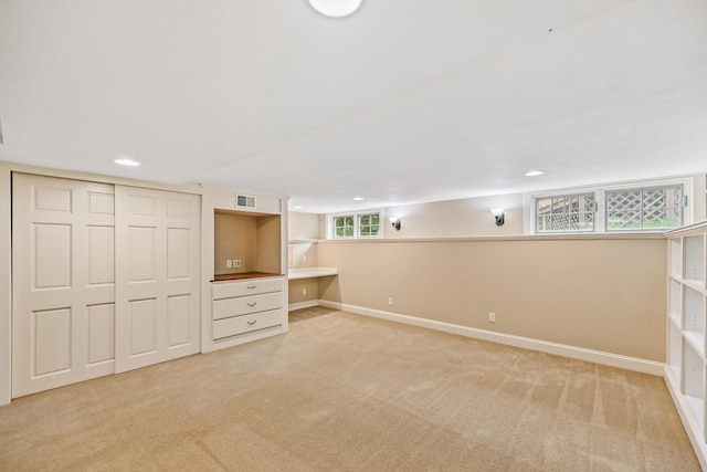 1333 N 120th St, Wauwatosa, WI 53226 - below grade area featuring light carpet, baseboards, and recessed lighting