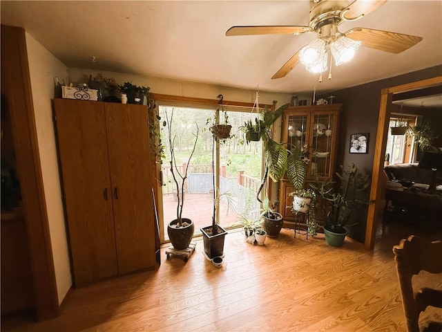 10302W Cty Rd, D, Exeland, WI 54835 - dining area with light wood-style flooring and ceiling fan