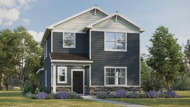 505 Oak Opening Dr, Stoughton, WI 53589 - craftsman house with stone siding and a front yard