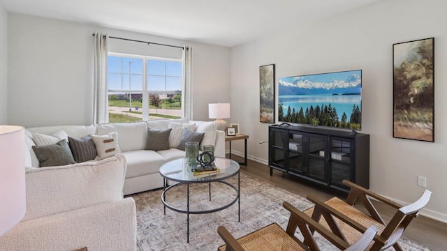 505 Oak Opening Dr, Stoughton, WI 53589 - living area featuring wood finished floors and baseboards