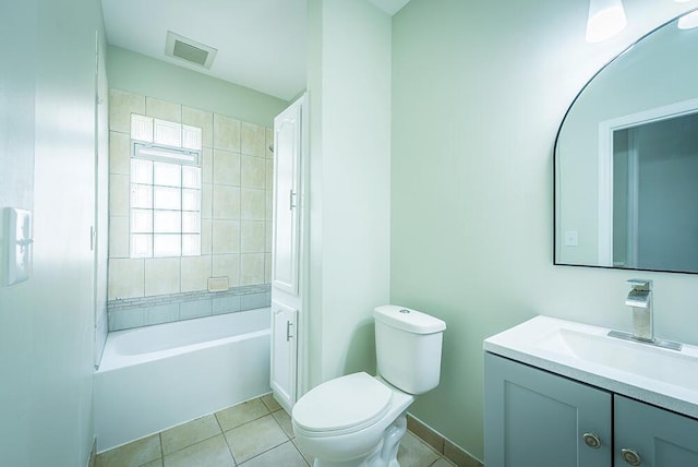 3834 Sheridan Rd, Kenosha, WI 53140 - bathroom with vanity, toilet, tile patterned flooring, and bathtub / shower combination