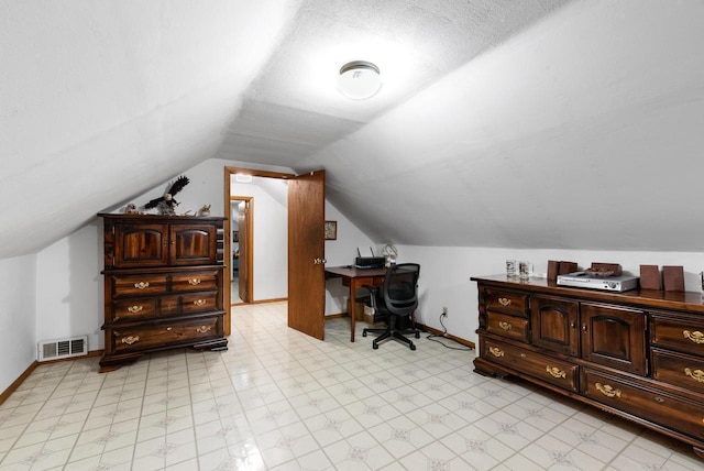 2901 W Forest Hill Ave, Franklin, WI 53132 - office with vaulted ceiling, baseboards, and light flooring